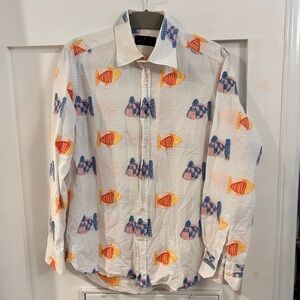 Etro Vibrant Fish appliqué button down Shirt